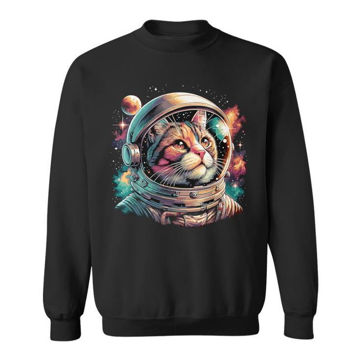 Galaxy Astronaut Cat Space Sweatshirt