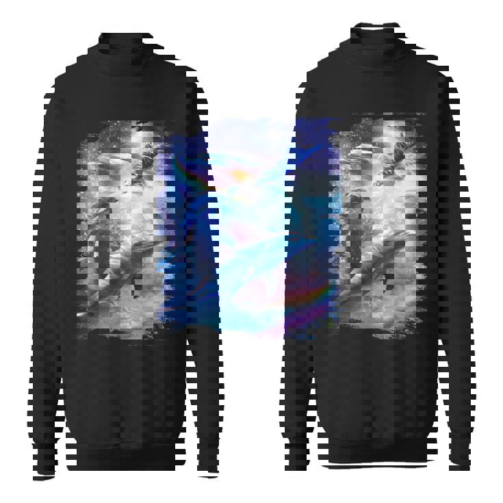 Galaxy Dolphin Dolphins In Space Sweatshirt