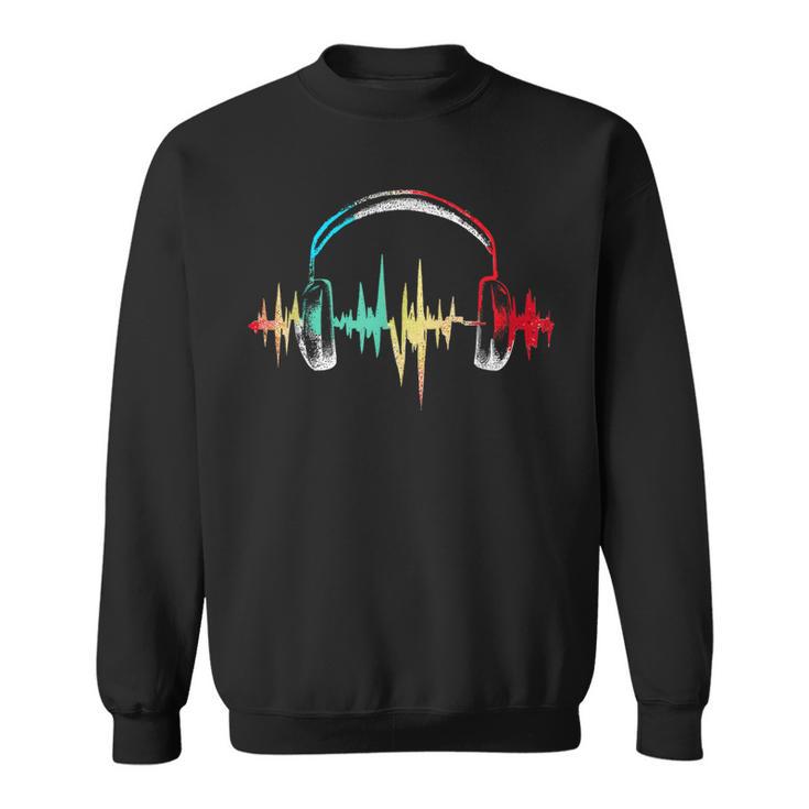 Gamer Heartbeat Colorful Headphones Video Games Gaming Sweatshirt