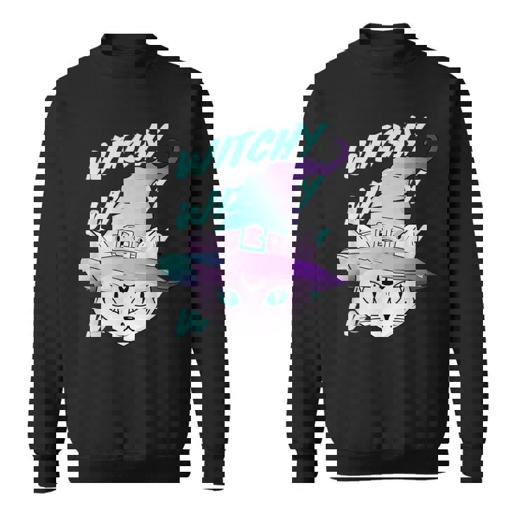 Gato Bruja Gótico Pastel Kawaii Gradiente Estético Pastel Camisa de entrenamiento