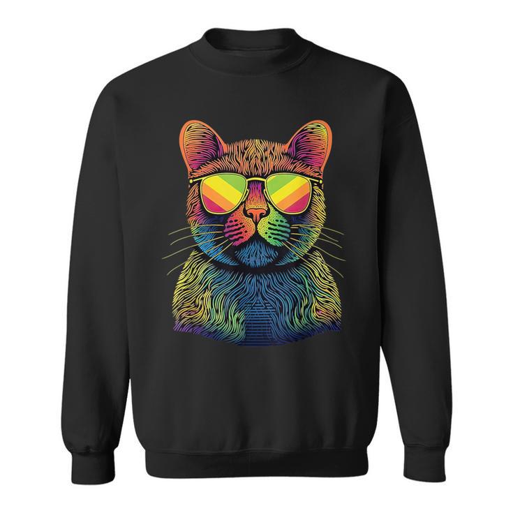Gato Colorido Gatito Cool Catlover Camisa de entrenamiento