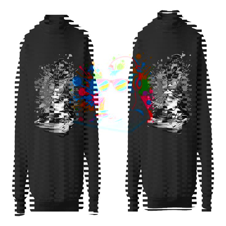 Gato Como Dj Y Djing Tocadiscos Edm Arte Pop Colorido Y Deejay Camisa de entrenamiento