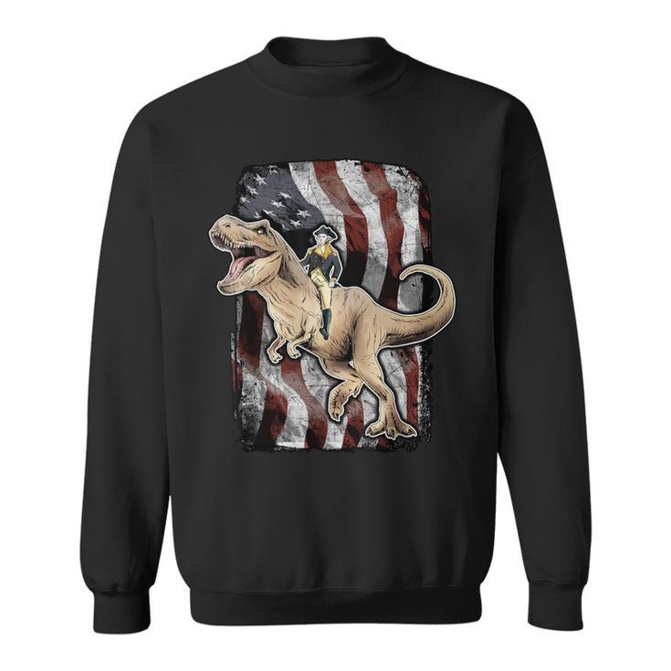 George Washington Riding T-Rex Dinosaur Sweatshirt