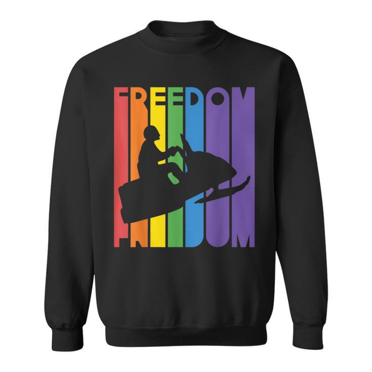 Snocross Snowmobiling Freedom Snowmobile Snow Rider Sweatshirt