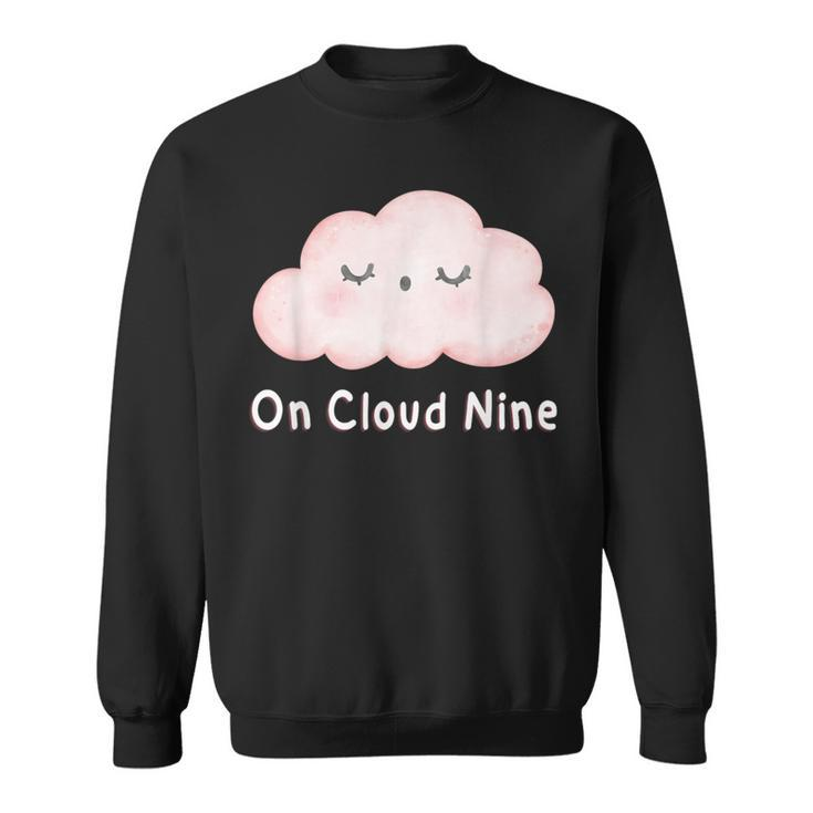 Girl On Cloud Nine Happy 9Th Birthday 9 Years Old Sweatshirt