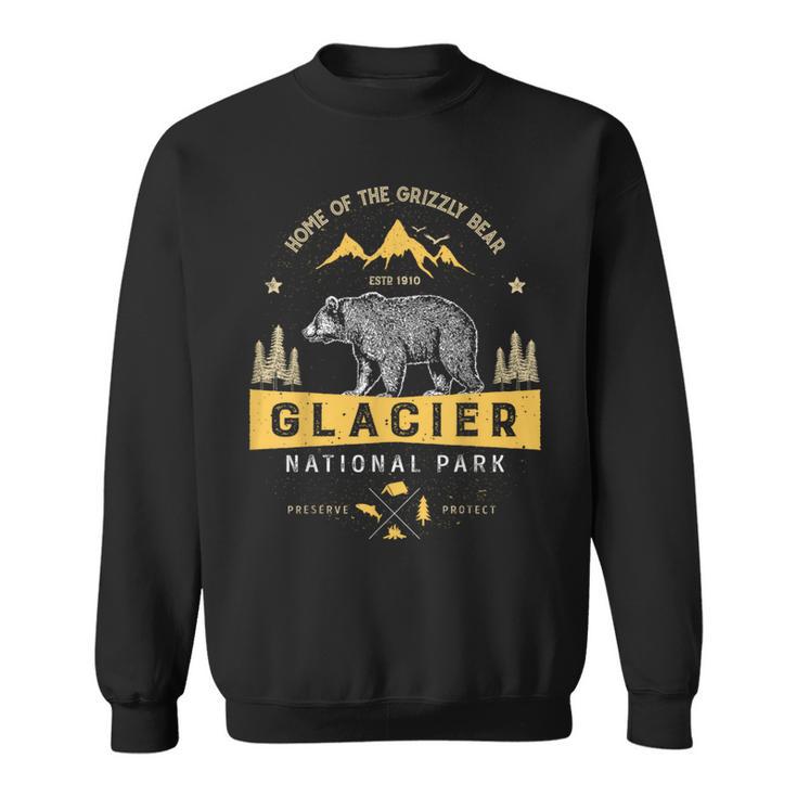 Glacier National Park T Vintage Montana Bear Women Sweatshirt