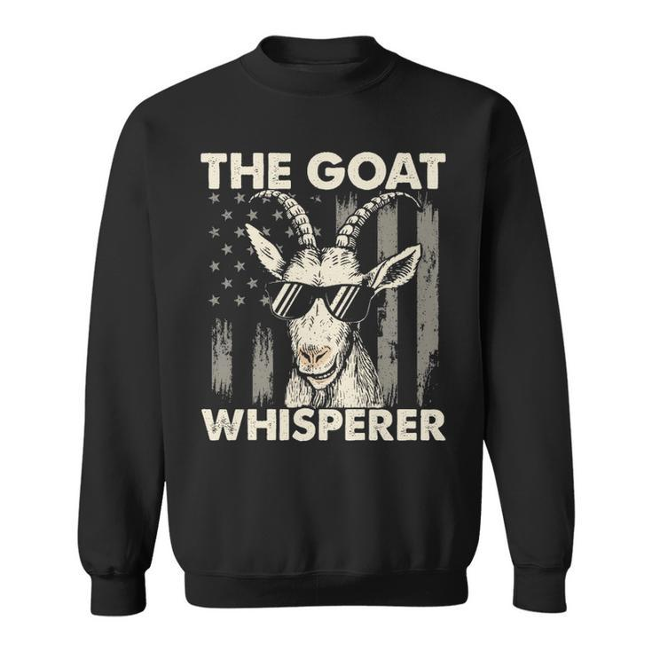 The Goat Whisperer Usa American Flag Farm Animal Sweatshirt
