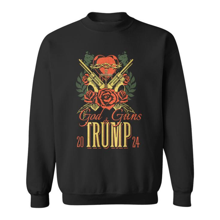 God Guns & Trump 2024 2A Support Short Sleeve Sweatshirt