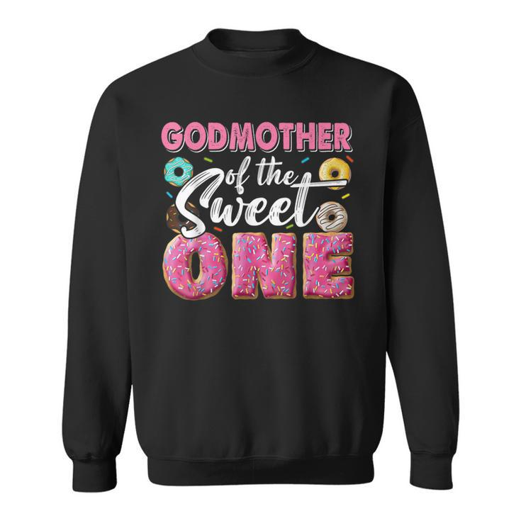 Godmother Of Sweet One 1St Bday Party Matching Family Donut Sweatshirt