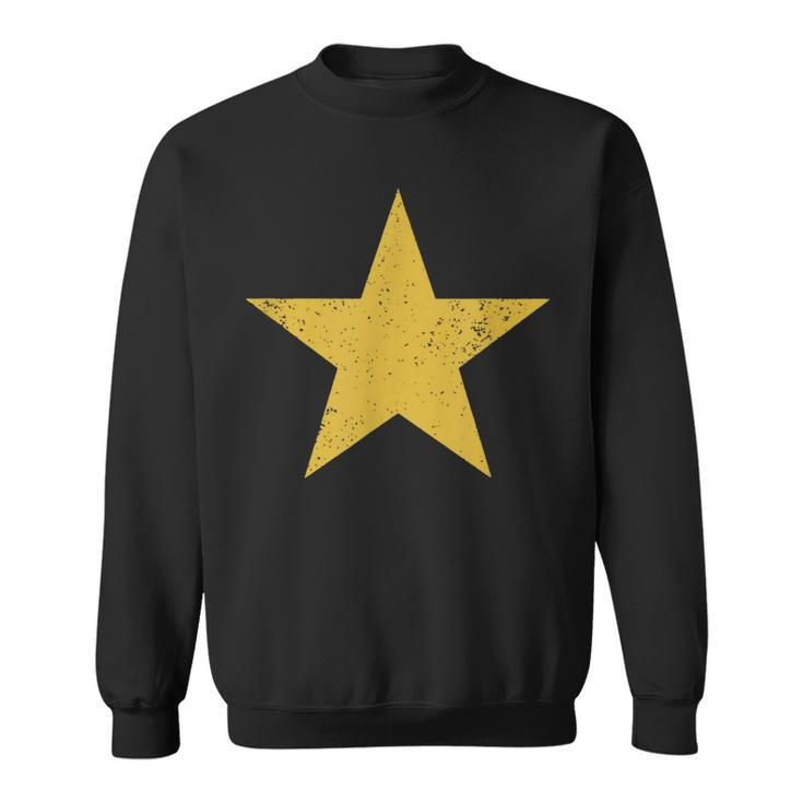 Gold Color Big Star Graphic Sweatshirt