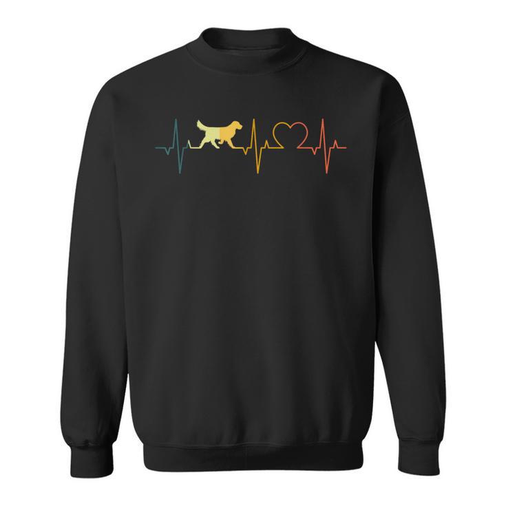 Golden Retriever Retro Heartbeat Goldie Ecg Heart Dog S Sweatshirt