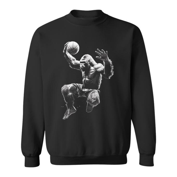Gorilla Playing Basketball Gorilla Basketball Player Sweatshirt