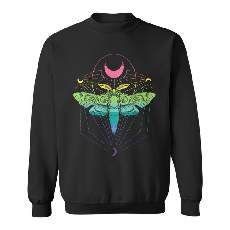 Goth Moth And Crescent Moon Creepy For Goths Sweatshirt