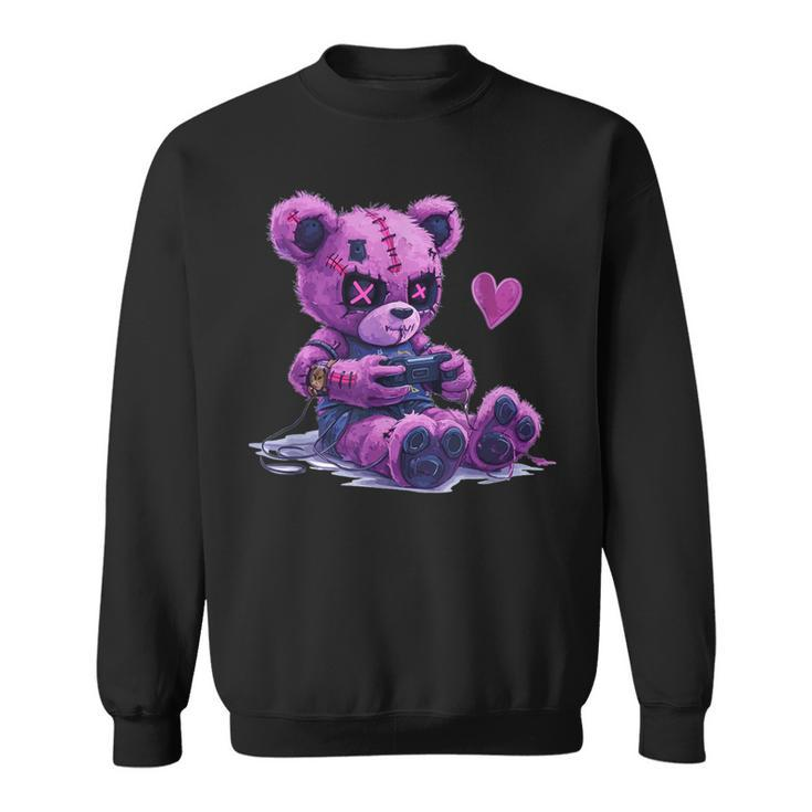 Goth Pastel Cute Creepy Kawaii Gamer Teddy Bear Gaming Sweatshirt