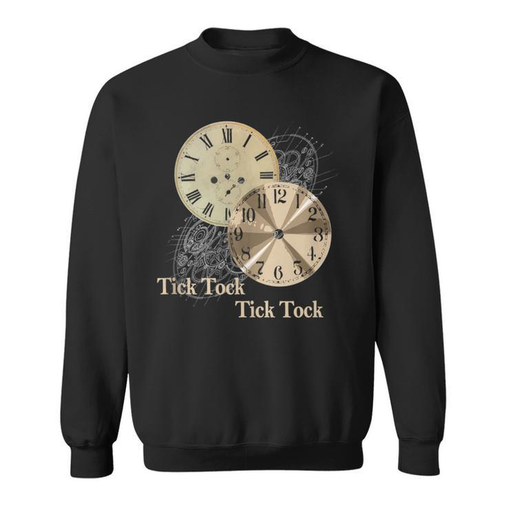 Grandfather Alarm Clock Time Tick Tock Clock Collector Sweatshirt