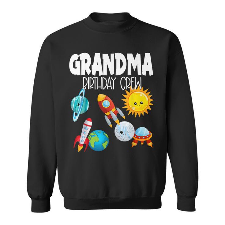 Grandma Birthday Crew Planets Outer Space Family Matching Sweatshirt