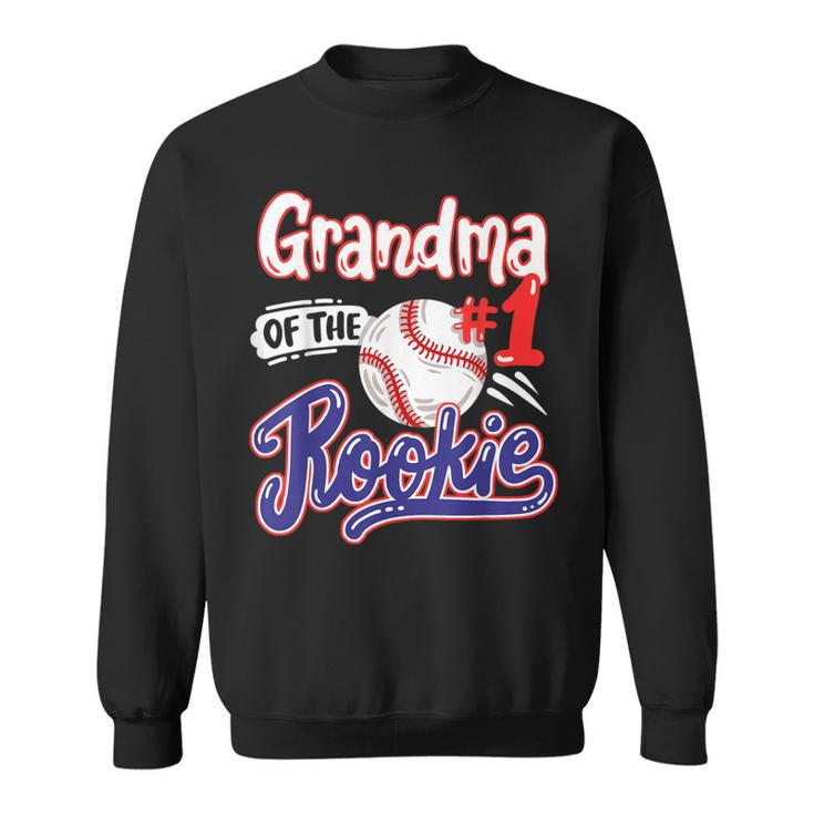 Grandma Of Rookie 1St Baseball Birthday Party Theme Matching Sweatshirt