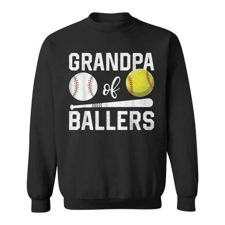 Grandpa Of Ballers Baseball Softball Father's Day Sweatshirt