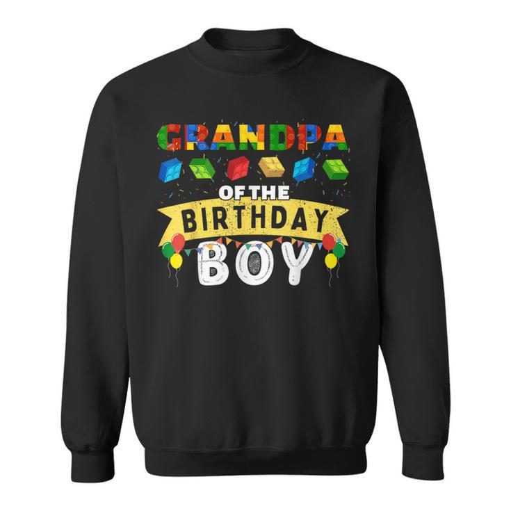 Grandpa Of The Birthday Boy Building Blocks Master Builder Sweatshirt