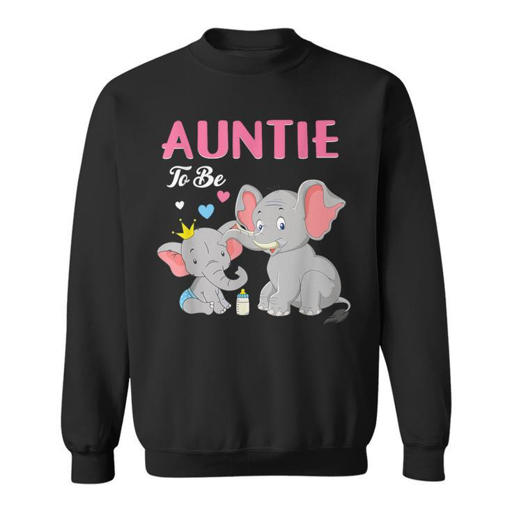 Great Auntie To Be Elephant Baby Shower Pregnancy Reveal Sweatshirt