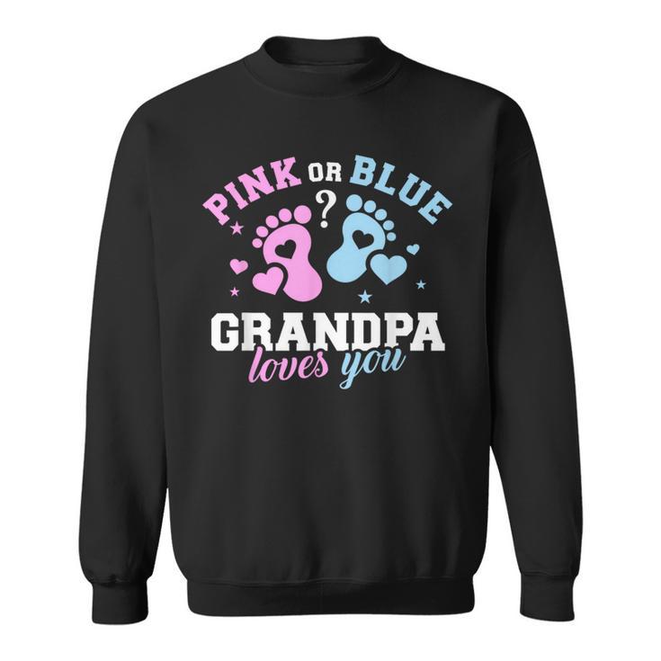 Großvater Sweatshirt Pink or Blue, Grandpa Loves You für Geschlechtsenthüllung