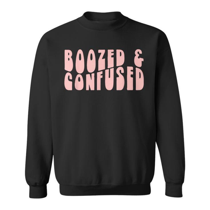 Groovy Bachelorette Bridal Bride Party Boozed And Confused Sweatshirt