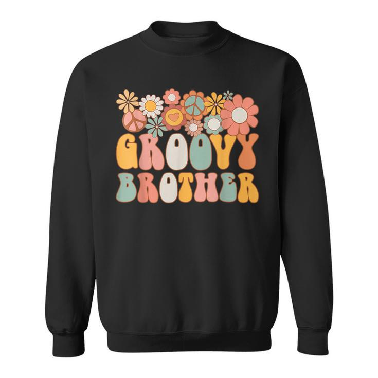 Groovy Brother Retro 60S 70S Hippie Family Matching Big Bro Sweatshirt