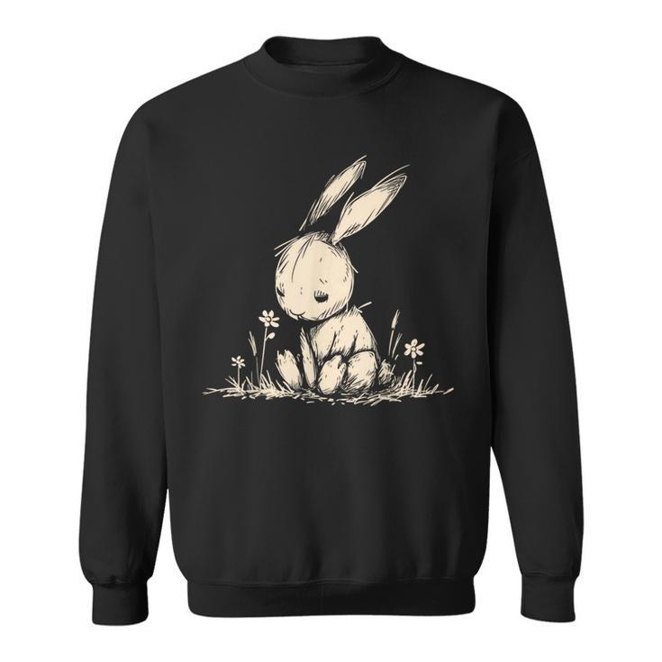 Grunge Bunny Rabbit Cute Goth Alt Losercore Sad Aesthetic Sweatshirt