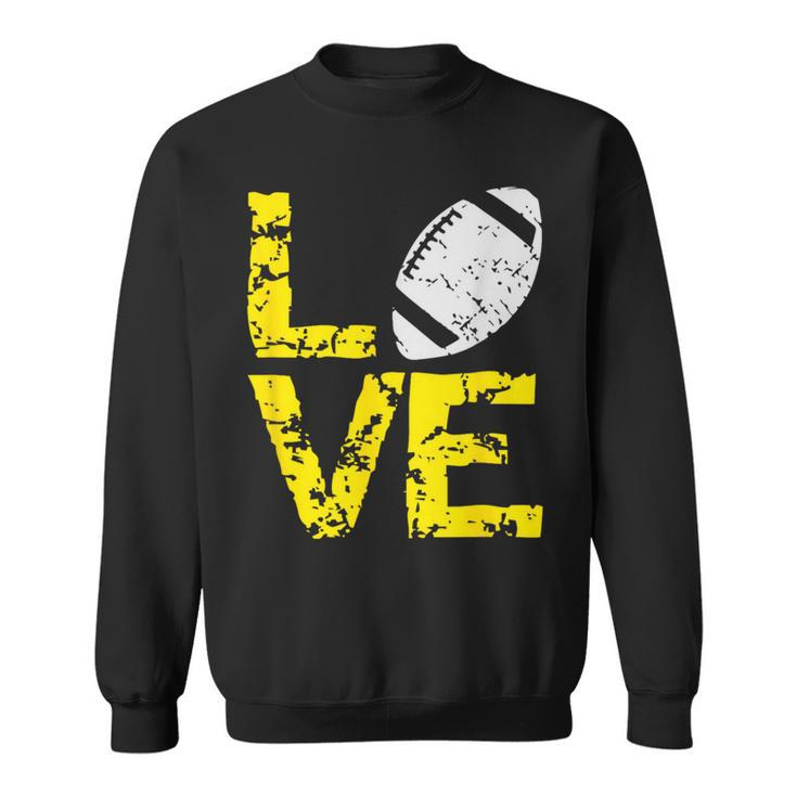 Grunge Love Football Ball Yellow Gold Team Colors Sweatshirt
