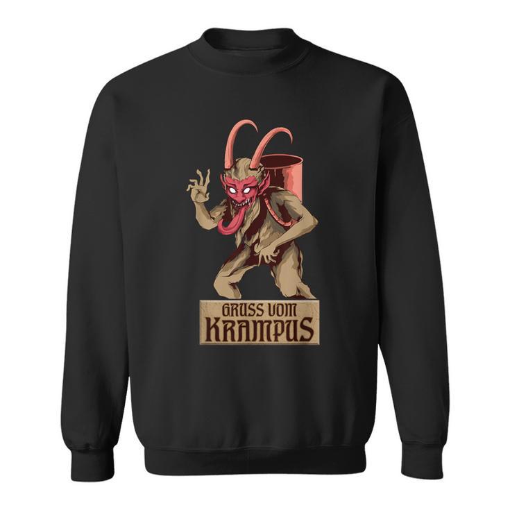 Gruss Vom Krampus Böse Frohe Krampus Weihnachtsdämon Sweatshirt