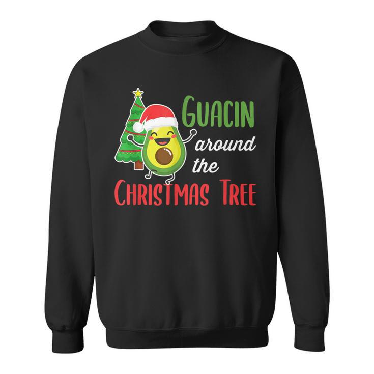 Guacin Around The Christmas Tree Avocado Pj Mexican Navidad Sweatshirt