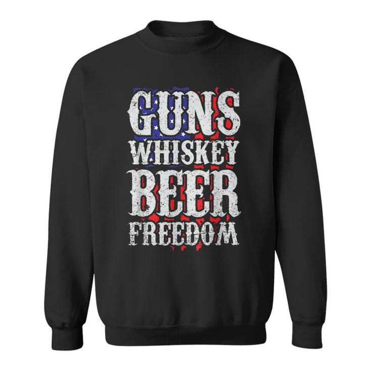 Guns Whisky Beer And Freedom Us Flag Sweatshirt