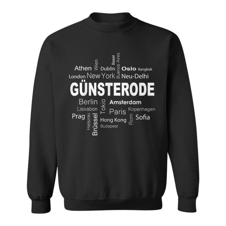 Günsterode New York Berlin Meine Hauptstadt Schwarzes Sweatshirt, Städte Design Tee