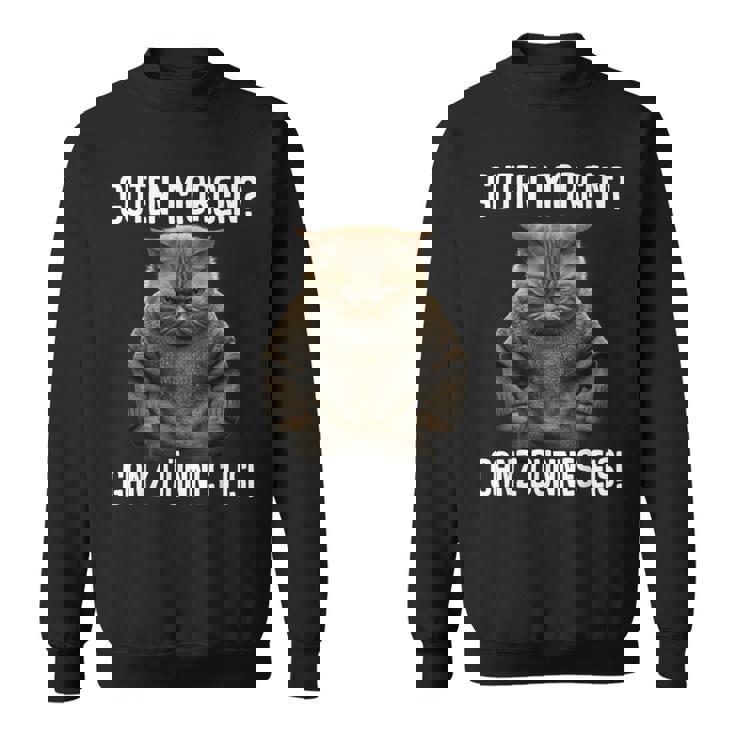 Guten Morgen Ganz Dünnes Eis- Morgenmuffel Cat Black Sweatshirt