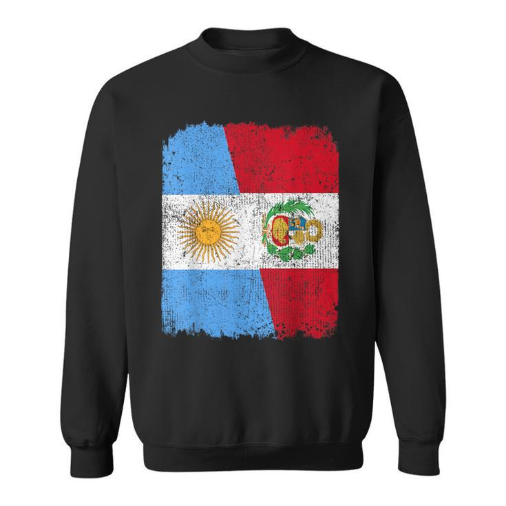 Half Argentinian Half Peruvian Flag Heritage Pride Roots Sweatshirt