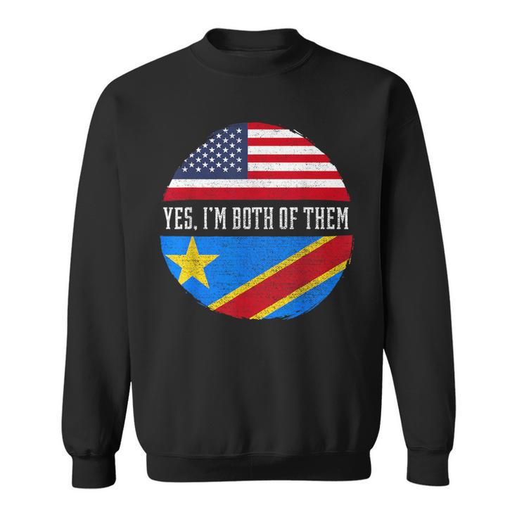 Half Congolese Usa Flag Democratic Republic Of The Congo Sweatshirt