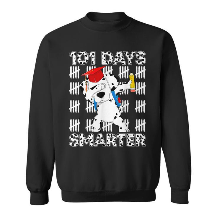 Happy 101 Days School Cute Dog 100 Days Smarter Teacher Sweatshirt