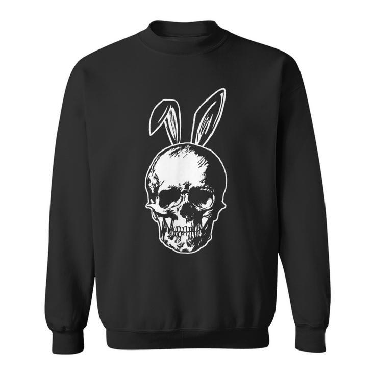 Happy Easter Skull With Bunny Ears Ironic Sweatshirt