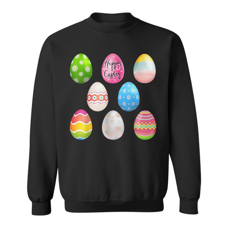 Happy Easter Sunday Fun Decorated Bunny Egg s Sweatshirt
