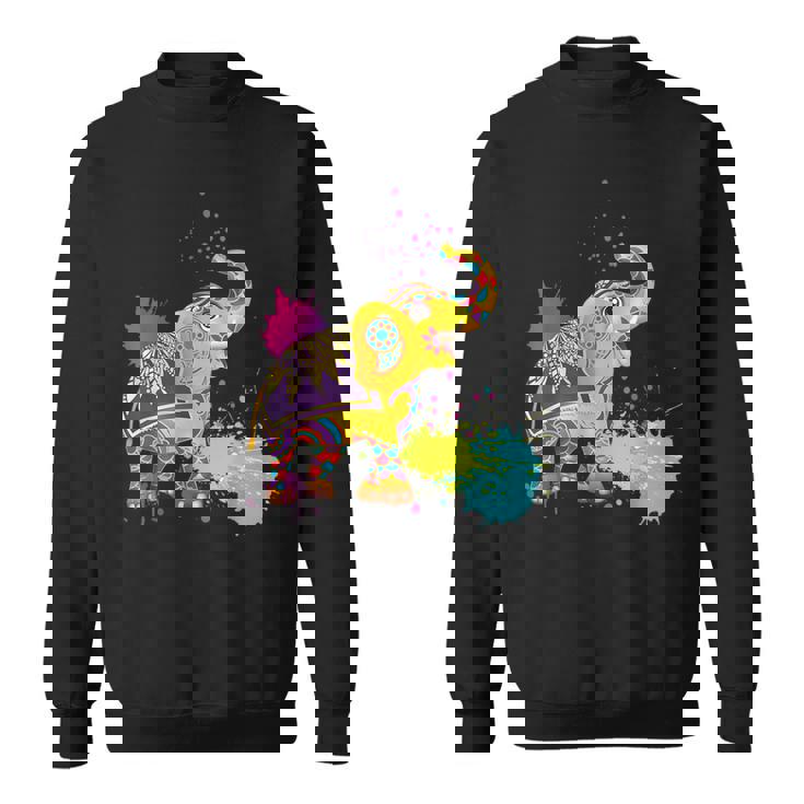 Happy Holi Couleurs Inde Printemps Hindou Elephant Holi Sweater e