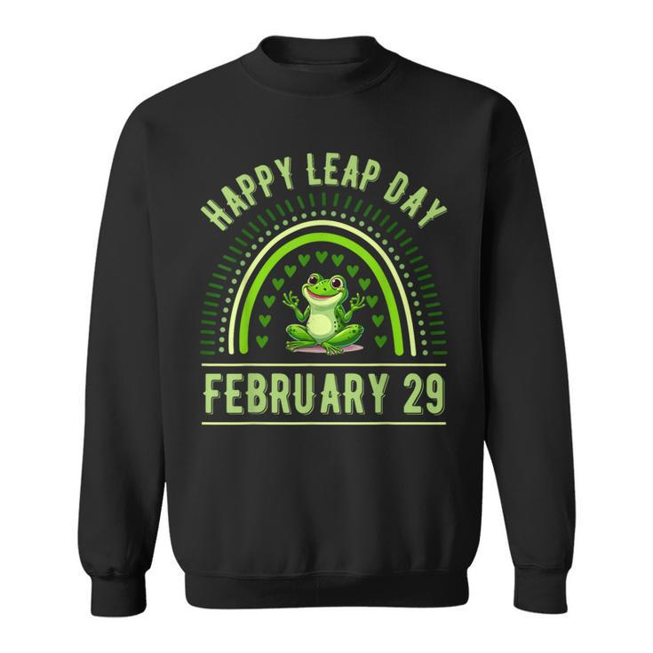 Happy Leap Day February 29 Leaping Leap Year Rainbow Sweatshirt