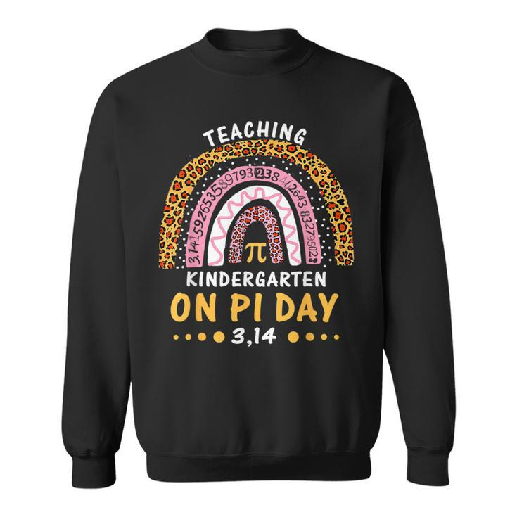 Happy Pi Day Kindergarten Math Teachers Leopard Rainbow Sweatshirt