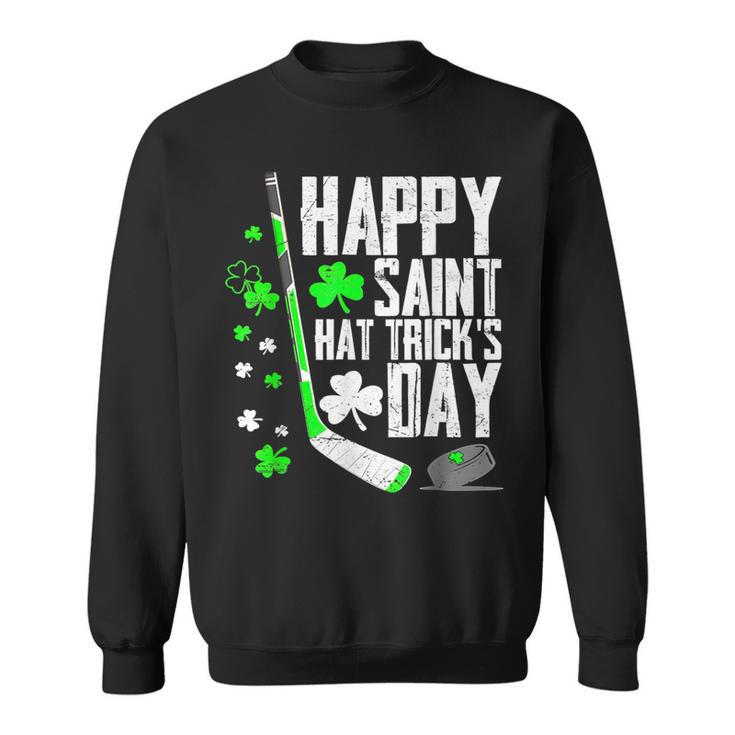 Happy Saint Hat Trick's Day Ice Hockey St Patrick's Sweatshirt