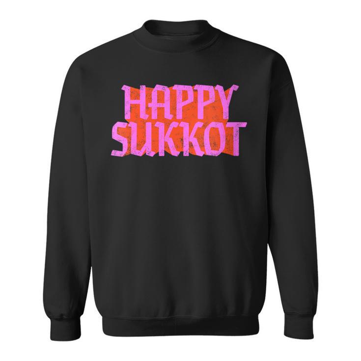 Happy Sukkot Jewish Holiday Four Species Sukkah Lulav Etrog Sweatshirt