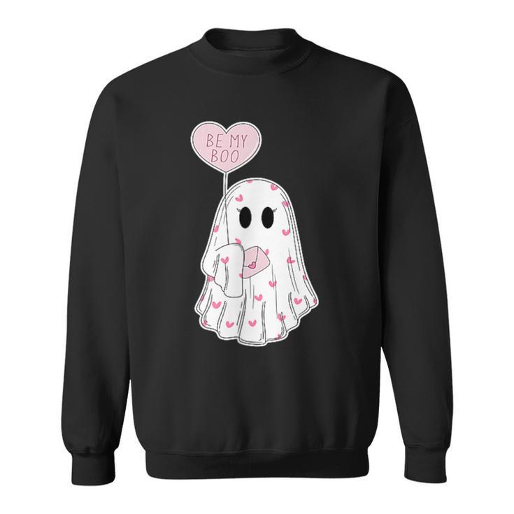 Happy Valentine Ghost Retro Be My Boo Valentine's Day Ghost Sweatshirt