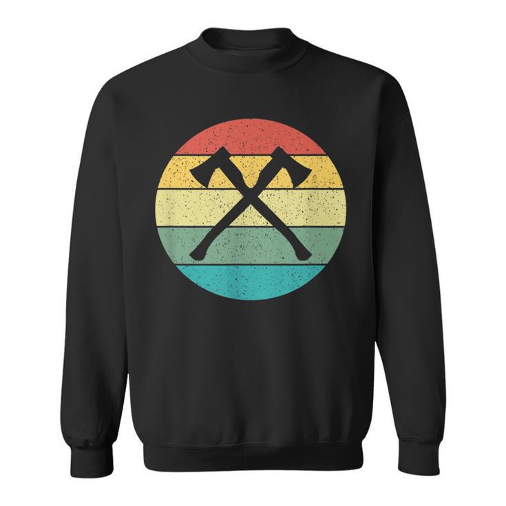 Hatchetman Retro Vintage Axe Thrower Throwing Sweatshirt