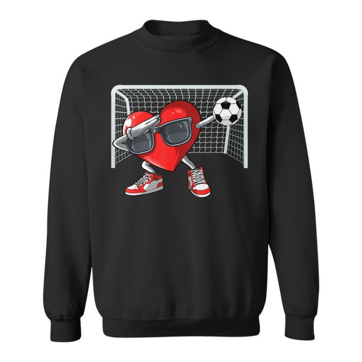 Heart Dab Valentines Day Soccer Player Lover For Boys Sweatshirt