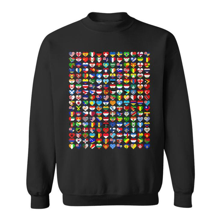 Heart Flags Of The Countries Of The World Flags Unity Day Sweatshirt