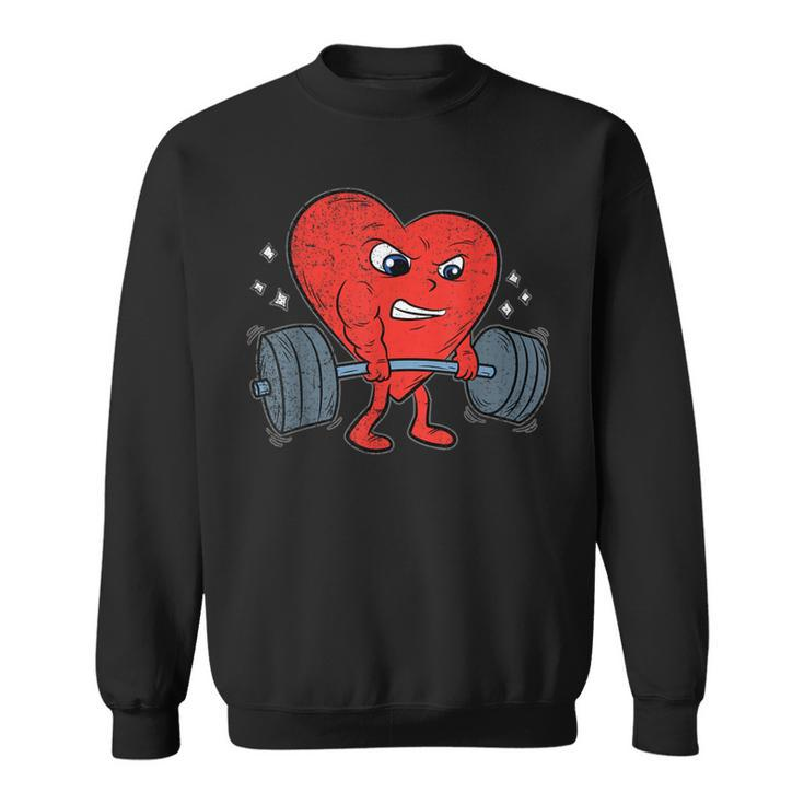 Heart Lifting Workout Valentines Day Cool Gym Bodybuilding Sweatshirt