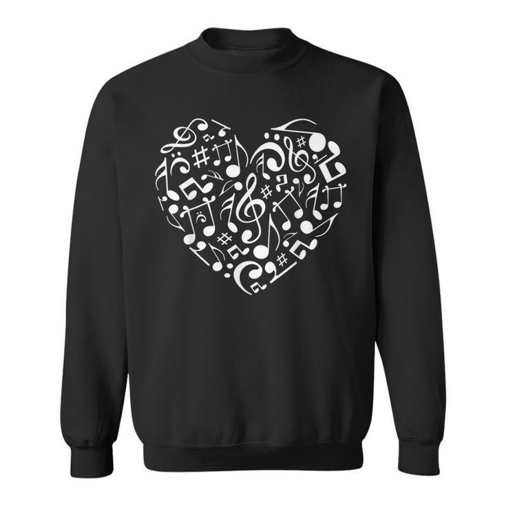 Heart Musical Notes Music Lover Musician Singer Love Vintage Sweatshirt